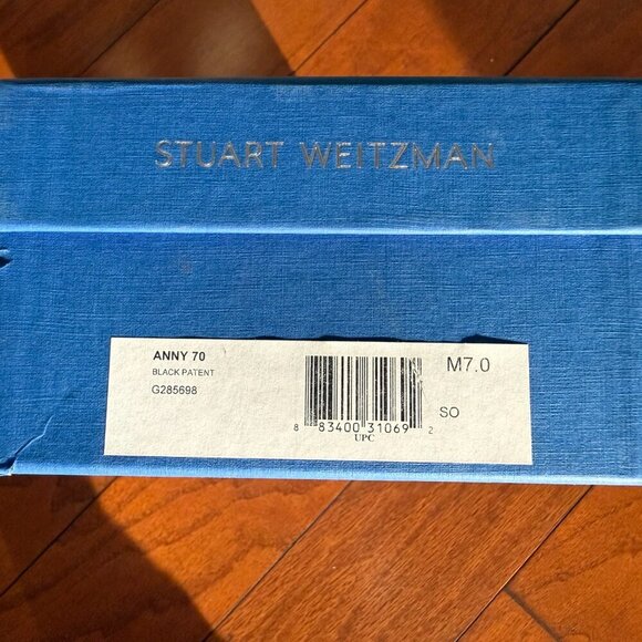 Stuart Weitzman Anny 70 Pointy Toe Pump Black Patent Heel Women’s NEW NIB Size 7 - Picture 16 of 16